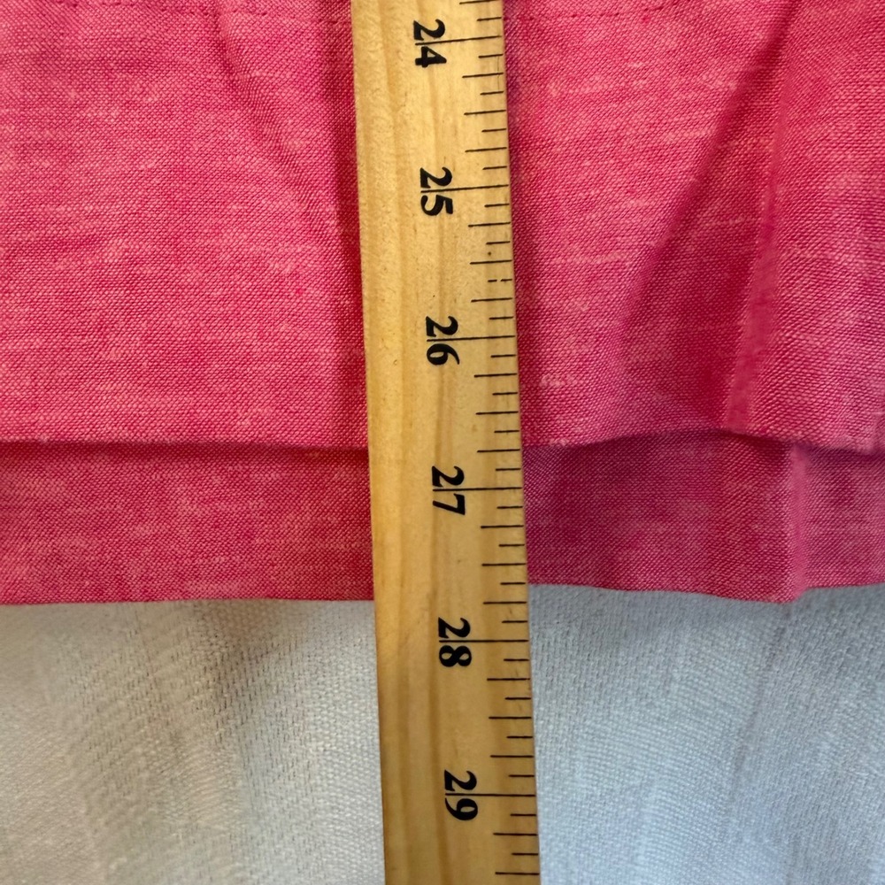 Lands End Womens XXL Pink Linen Blend Split Neck 3/4 Sleeve Tunic Top 1936 - Picture 3 of 7